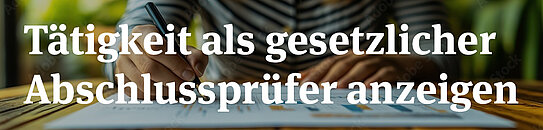 Banner Tätigkeit als gesetzlicher Abschlussprüfer anzeigen